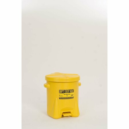 EAGLE SAFETY OILY WASTE CANS, Polyethylene - Yellow w/Foot Lever, CAPACITY: 6 Gal. 933FLY